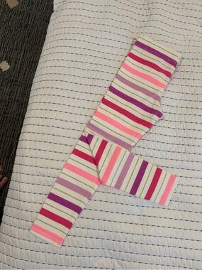 NWOT Isaac Mizrahi Pink, Lavender & White Striped Girls' Leggings Never Worn!